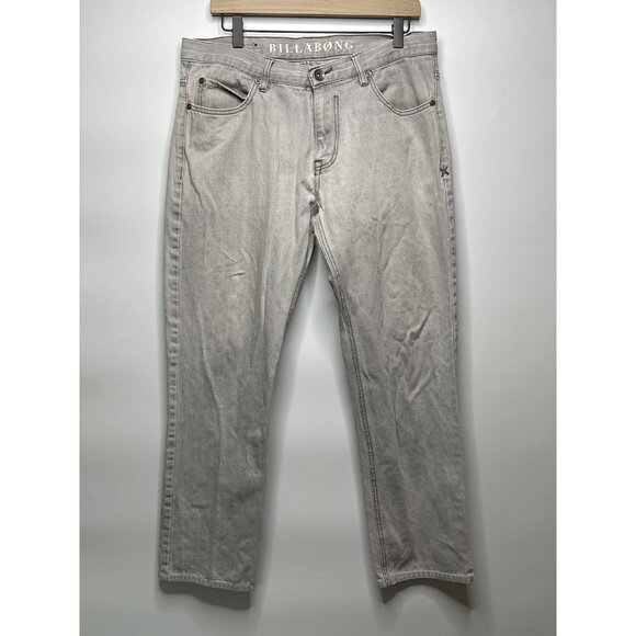 BILLABONG ALDER  Men's Narrow Straight Fit Denim Stone Gray Jeans 33 - Picture 1 of 9